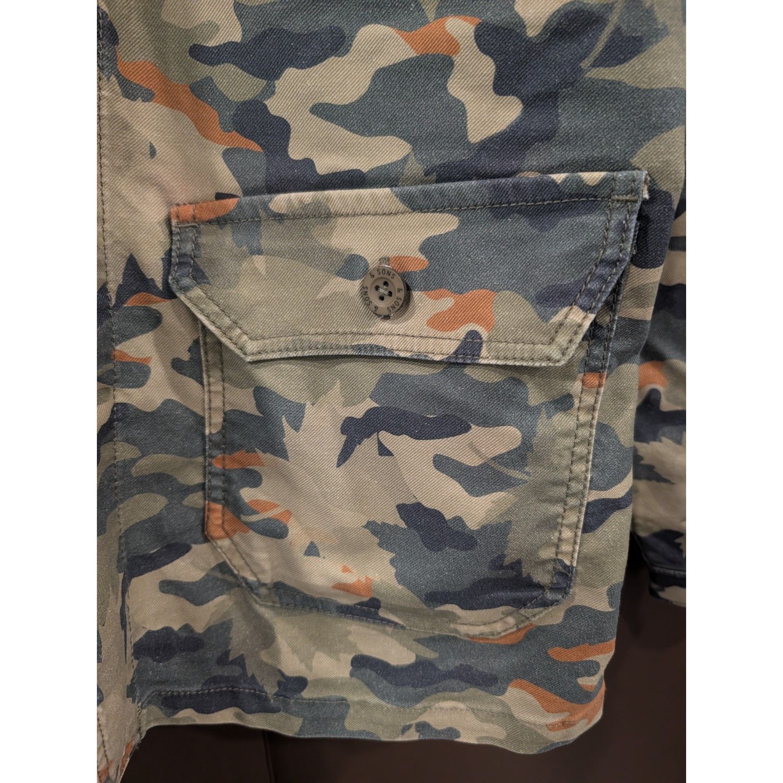 Nwt &Sons Carver Surplus Camo Chore Jacket, Men’s Size L, Stonewashed Cotton Twi — image 8 of 8